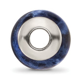 Sterling Silver 925 Sodalite Stone Bead with Polished Finish
